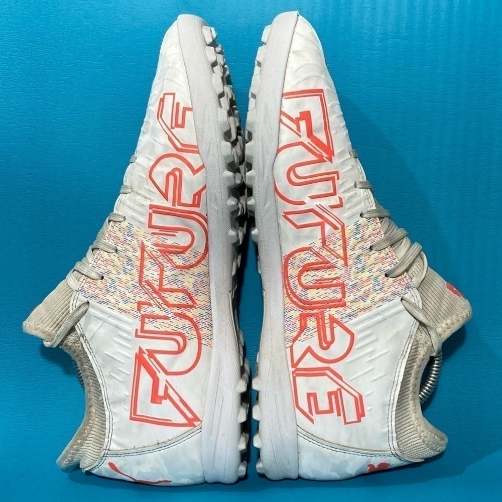 Puma Mens Future TT Soccer Cleats White/Orange 106392-03 Athletic Shoes Sz 10.5 - Picture 6 of 10